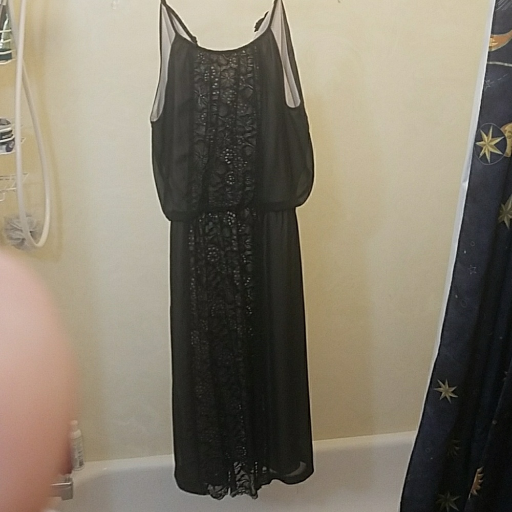 Sheer black/tan dress